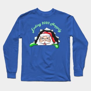 Santa Claus End 2020 happily 3D gift Long Sleeve T-Shirt